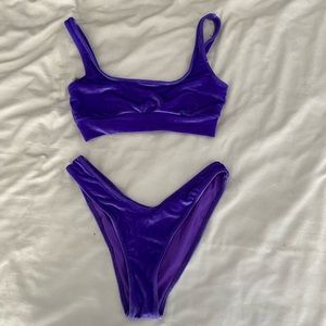 Love & Bikinis Velvet Purple Bikini NWOT